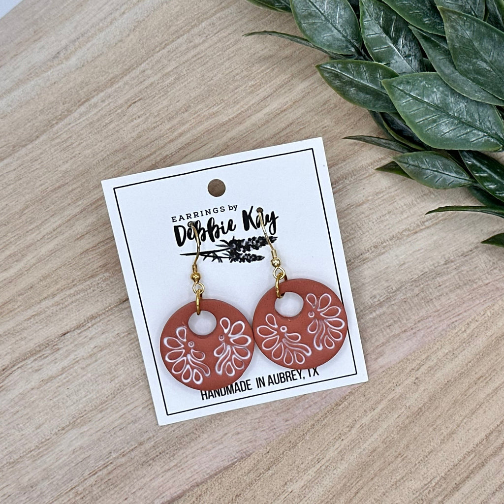 Terracotta Floral Dangles