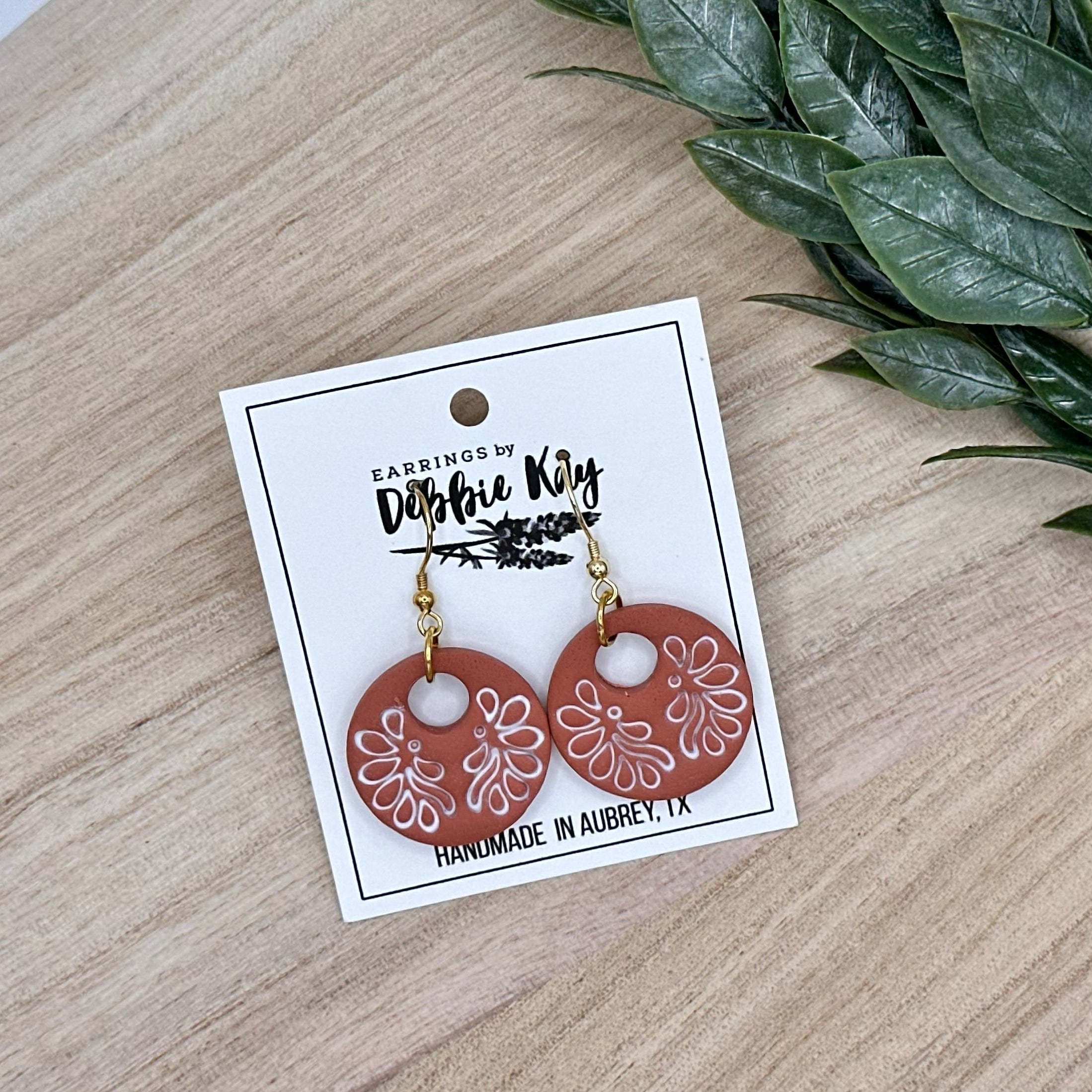 Terracotta Floral Dangles