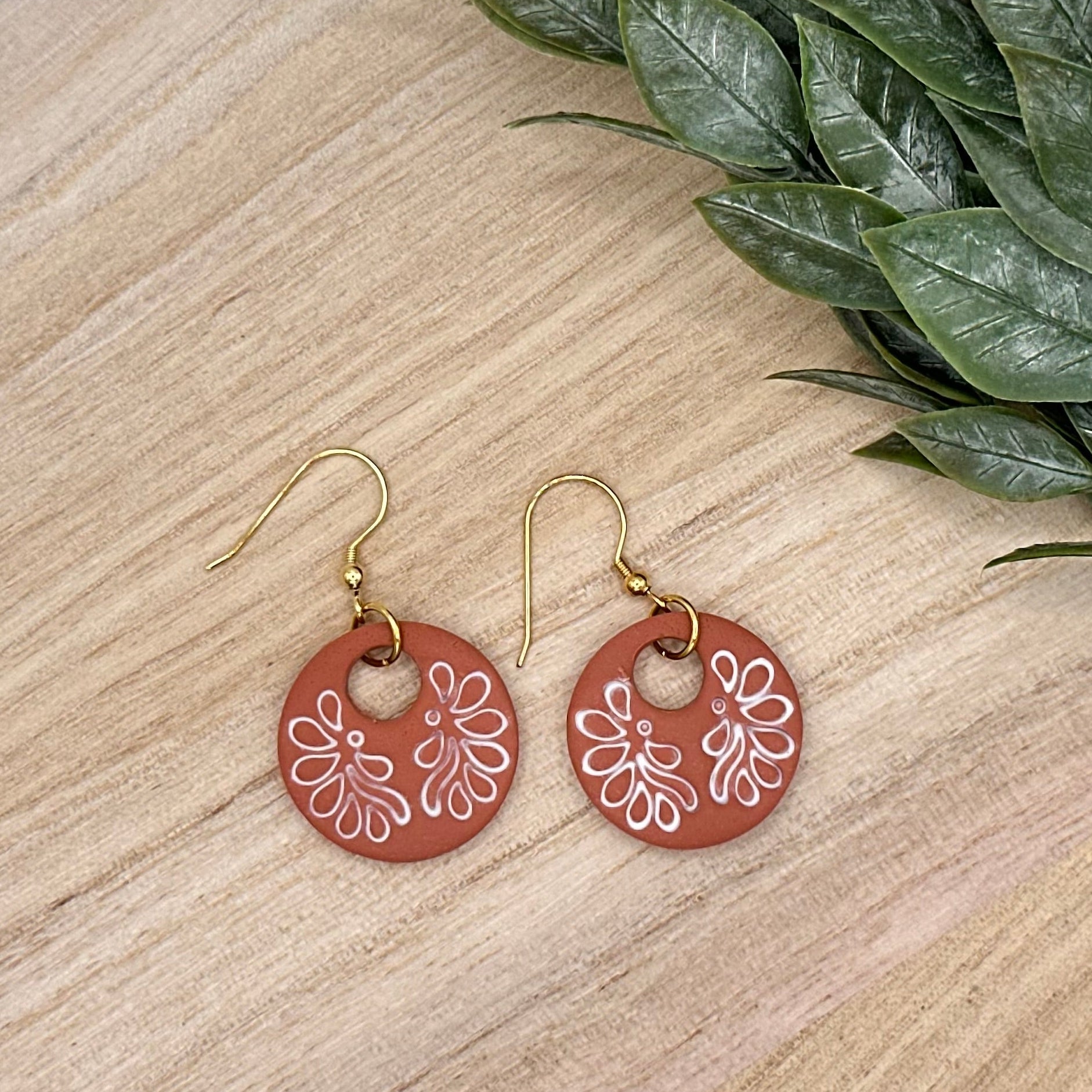 Terracotta Floral Dangles