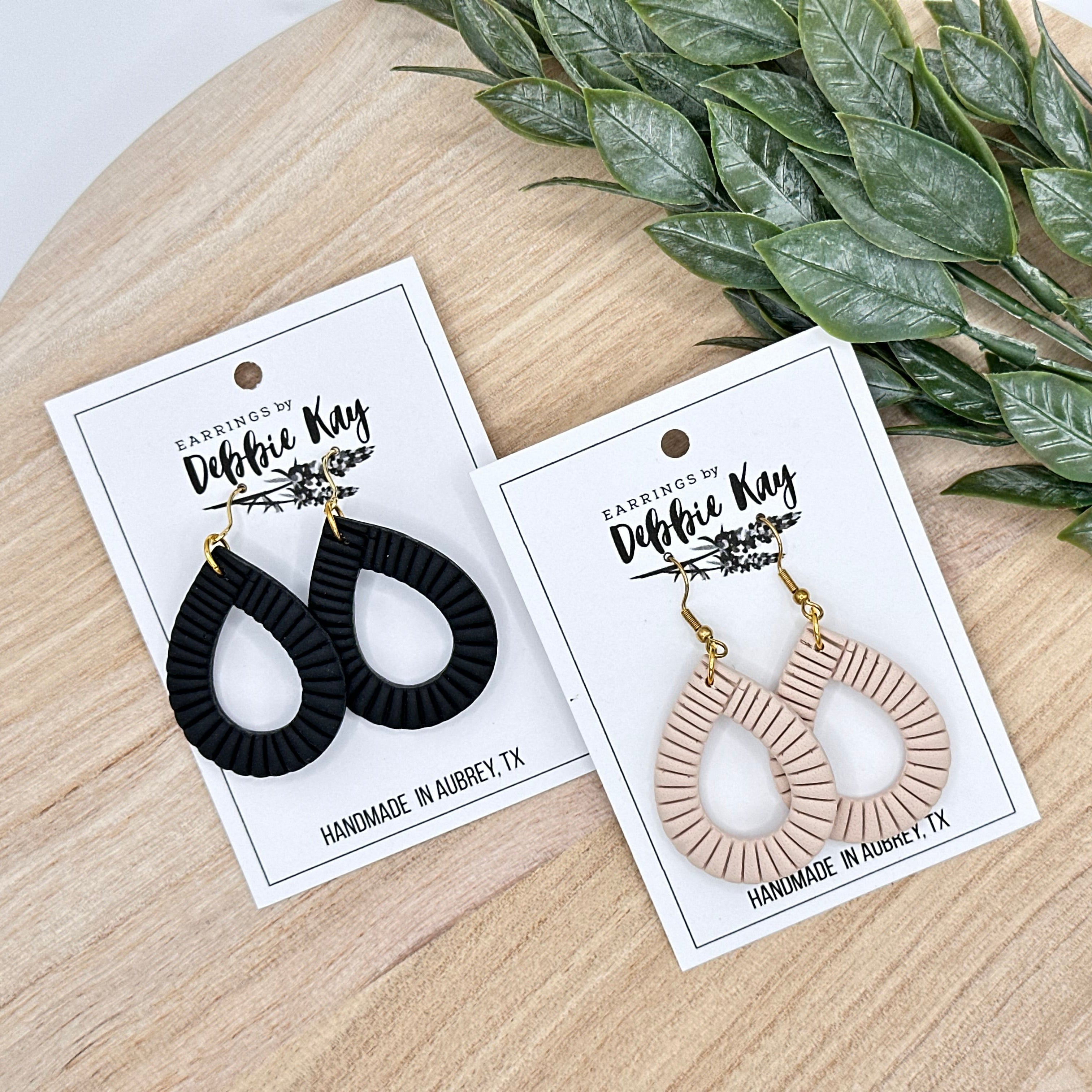 Ribbed Teardrop Dangles