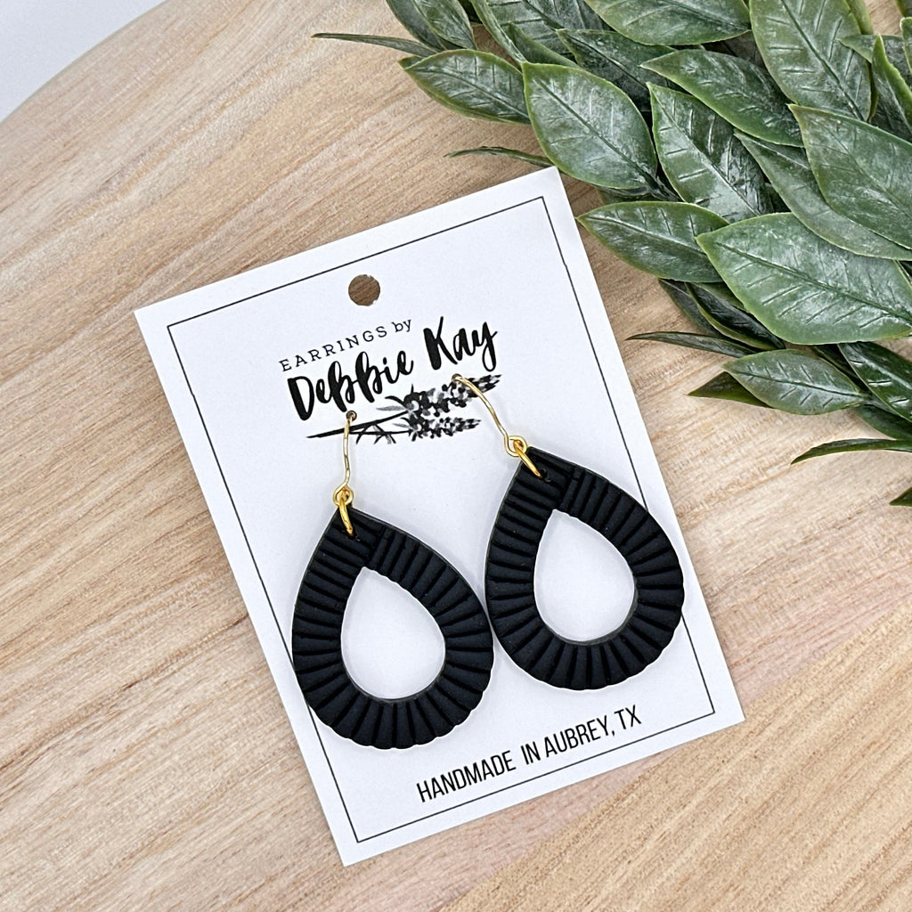 Ribbed Teardrop Dangles