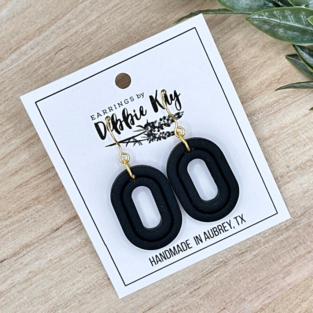 Black Oval Dangles