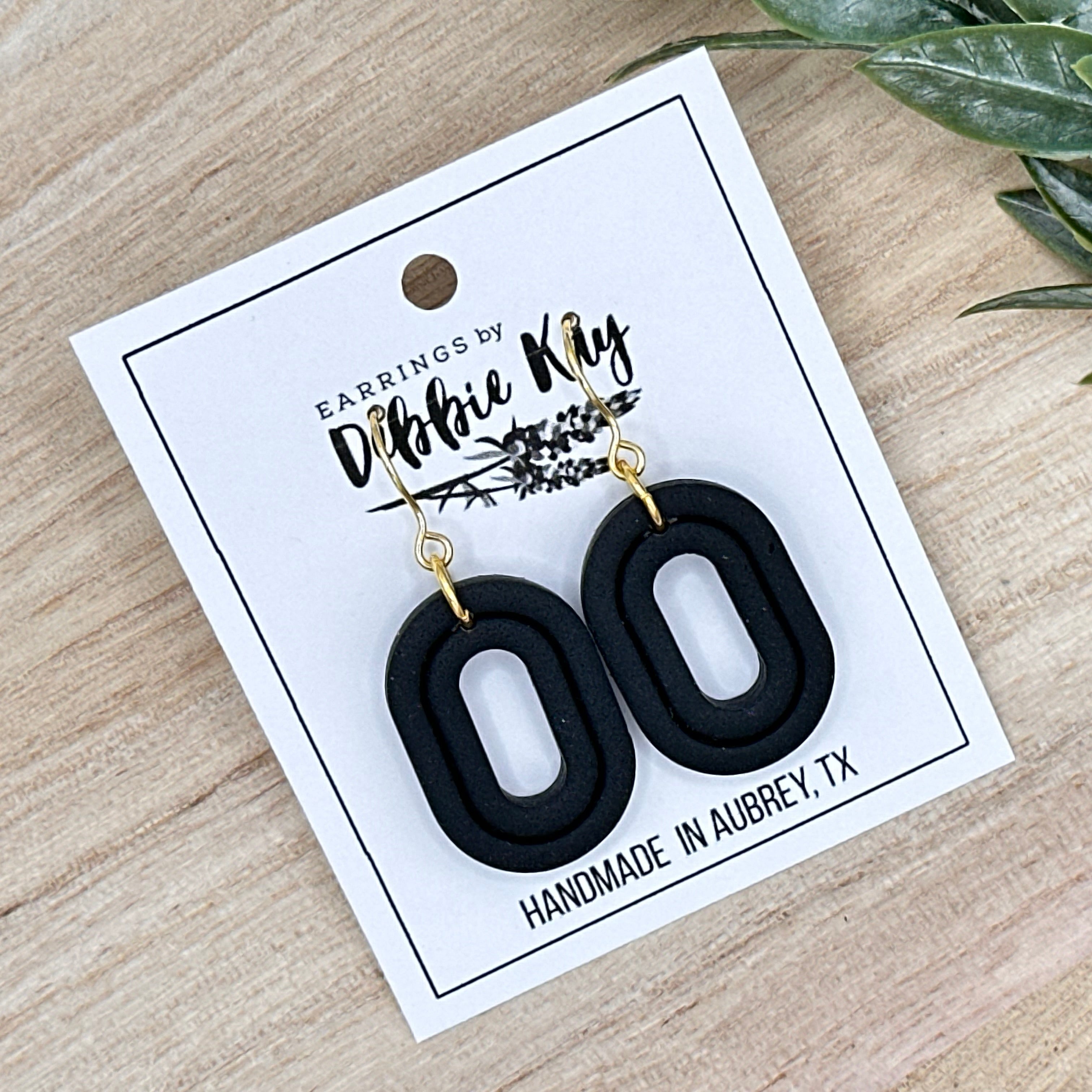 Black Oval Dangles