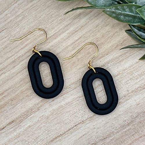 Black Oval Dangles