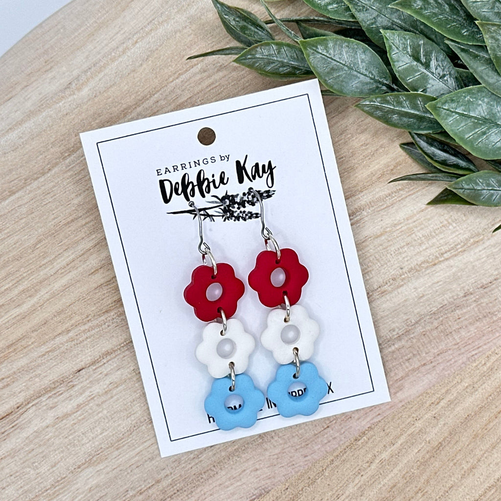 Patriotic Flowers Earrings
