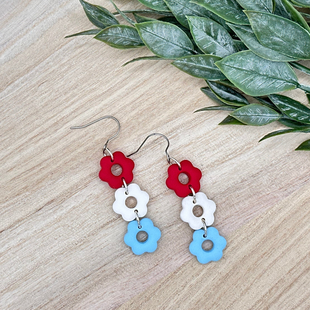 Patriotic Flowers Earrings