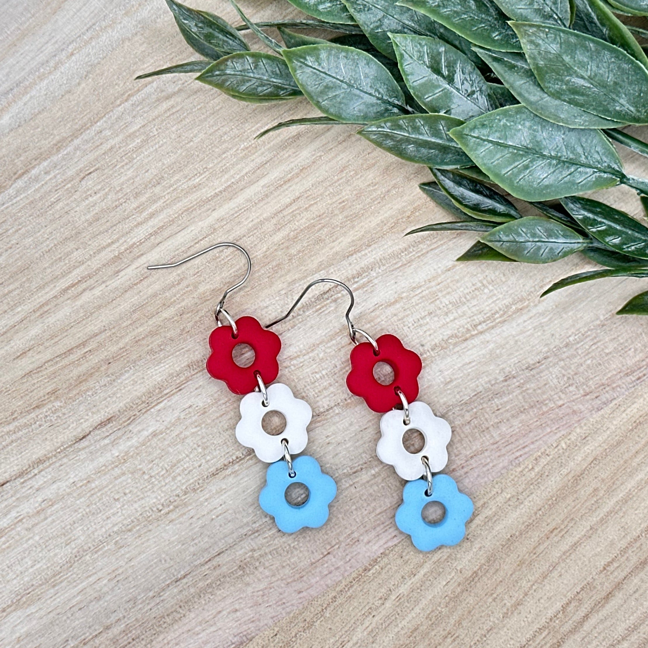 Patriotic Flowers Earrings