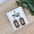Walnut Rectangle Dangle Earrings