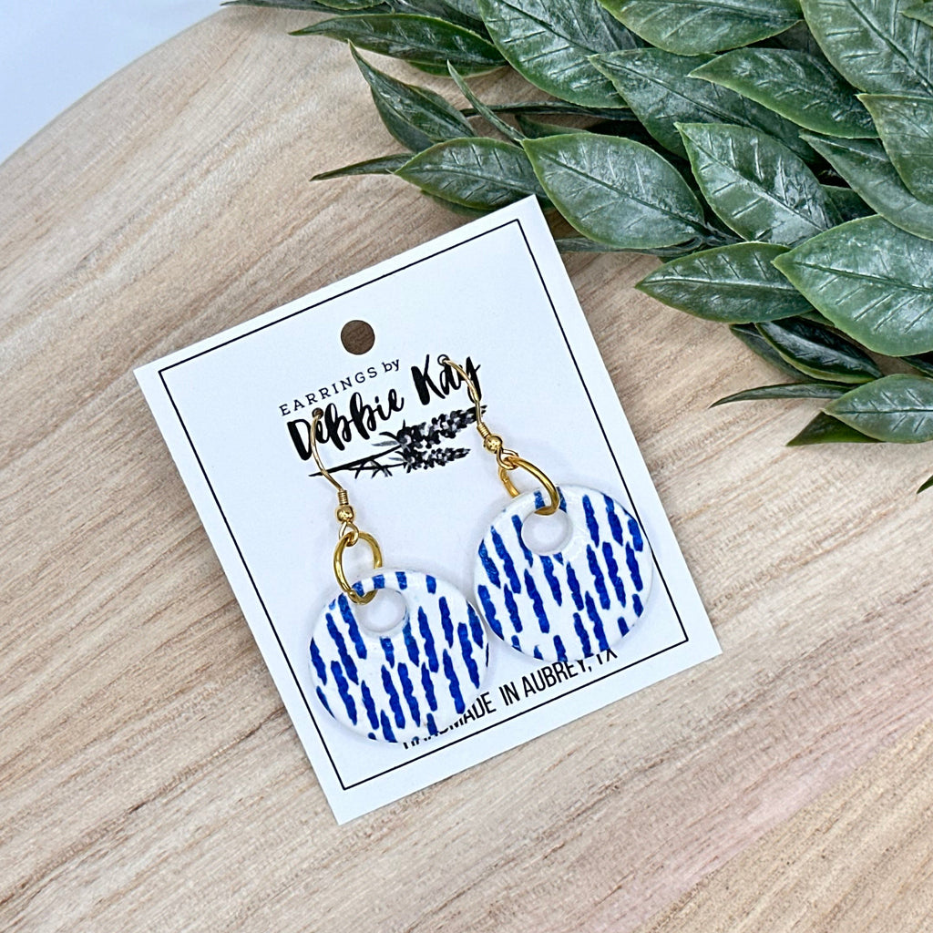 Blue Strokes Modern Dangles