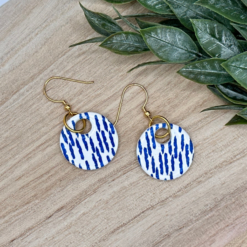 Blue Strokes Modern Dangles