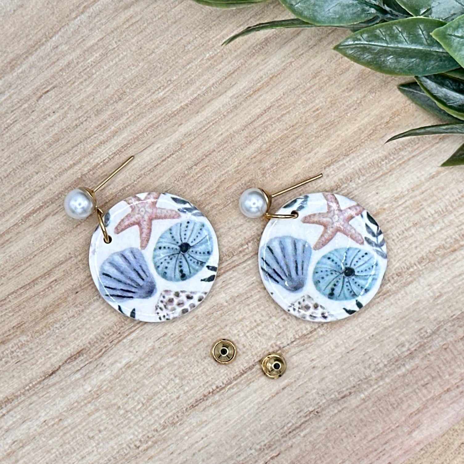 Seashells Print Dangles