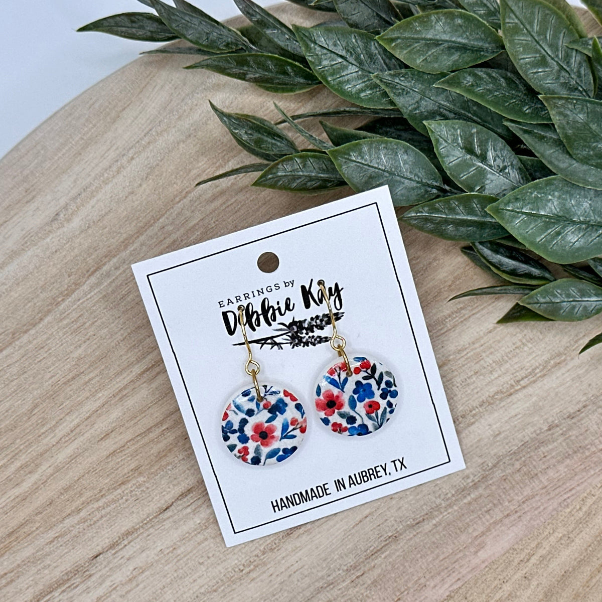 Red & Blue Floral Dangles