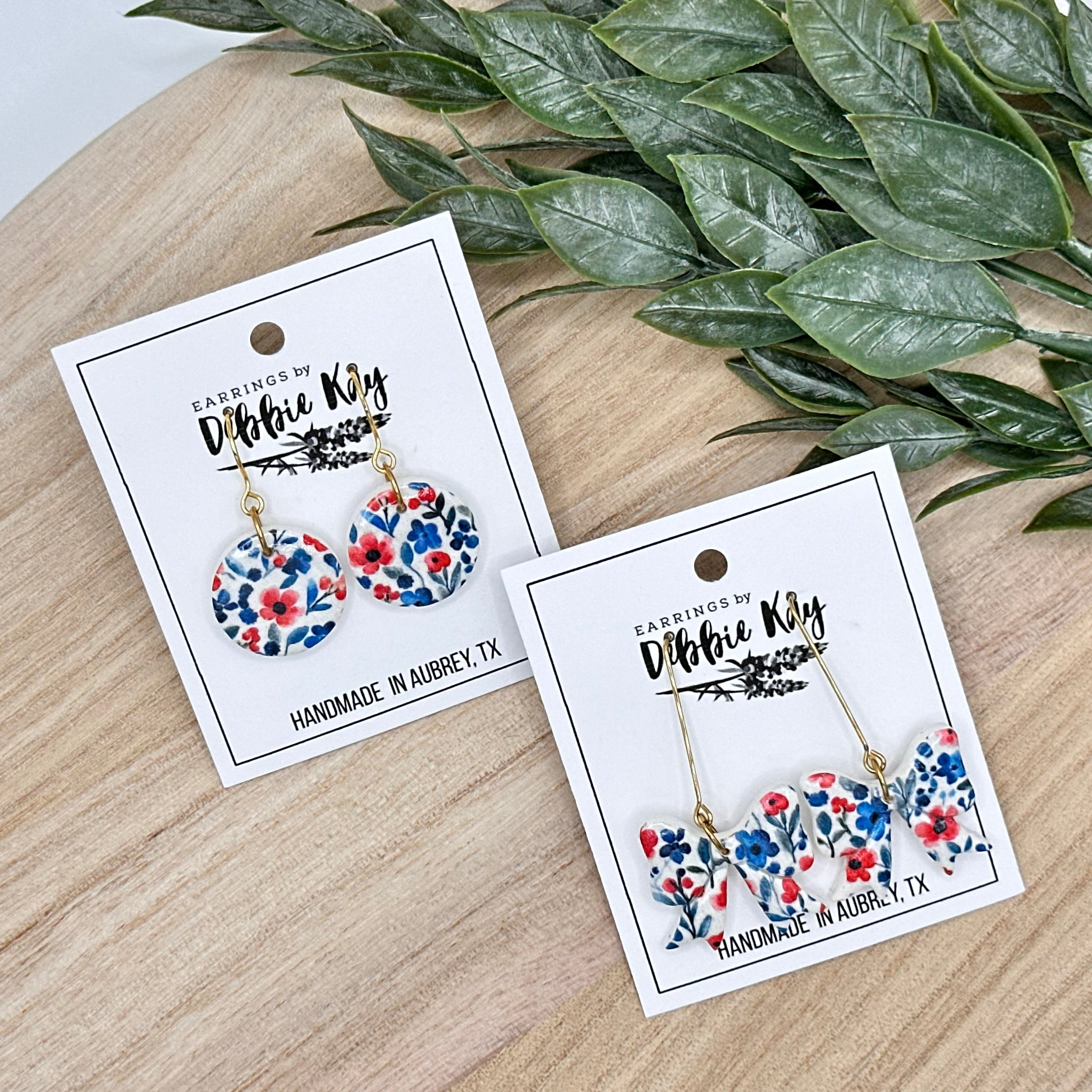 Red & Blue Floral Dangles
