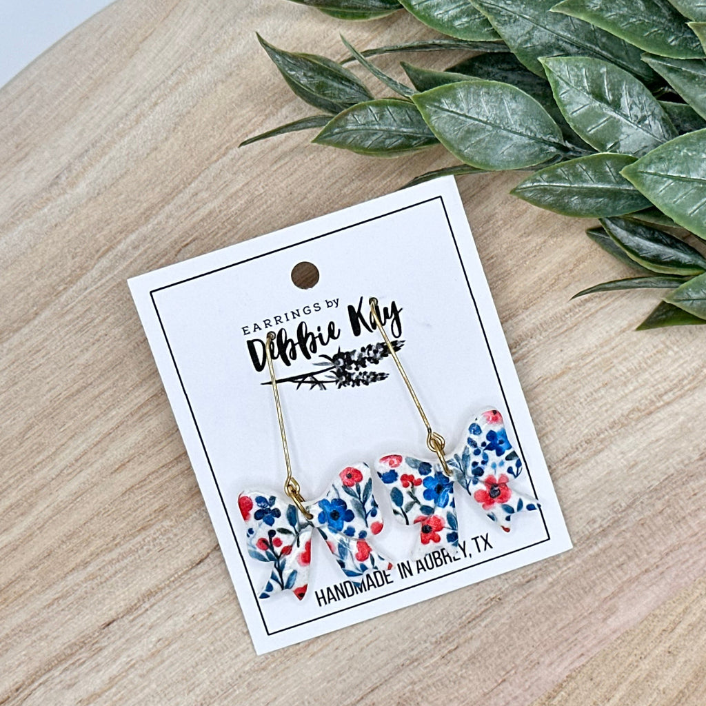 Red & Blue Floral Dangles