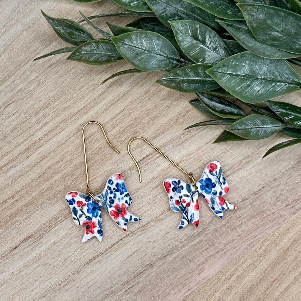 Red & Blue Floral Dangles