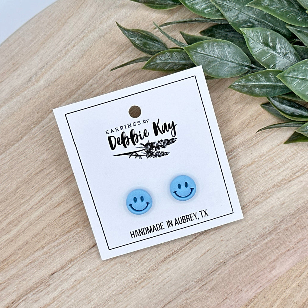 Patriotic Smiley Face Studs