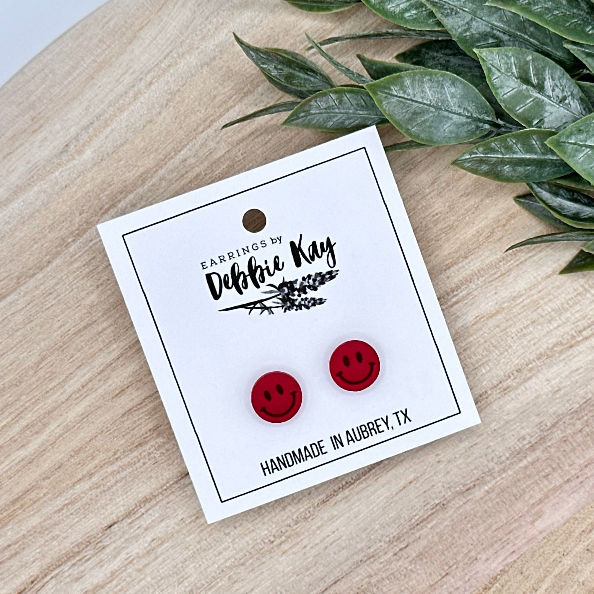 Patriotic Smiley Face Studs