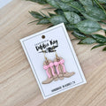 Boots & Bows Earrings Tan Dangles