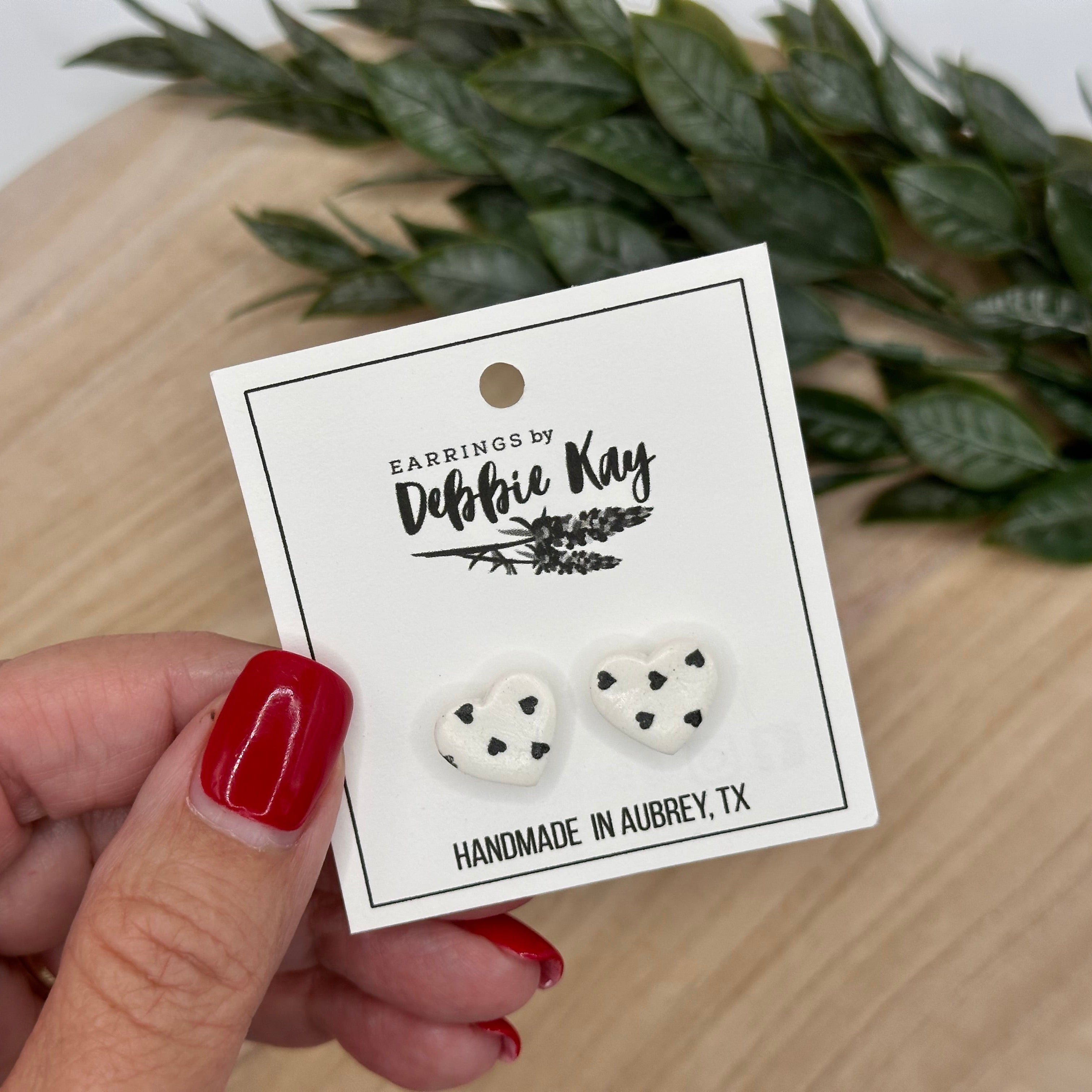 Black & White Heart Studs