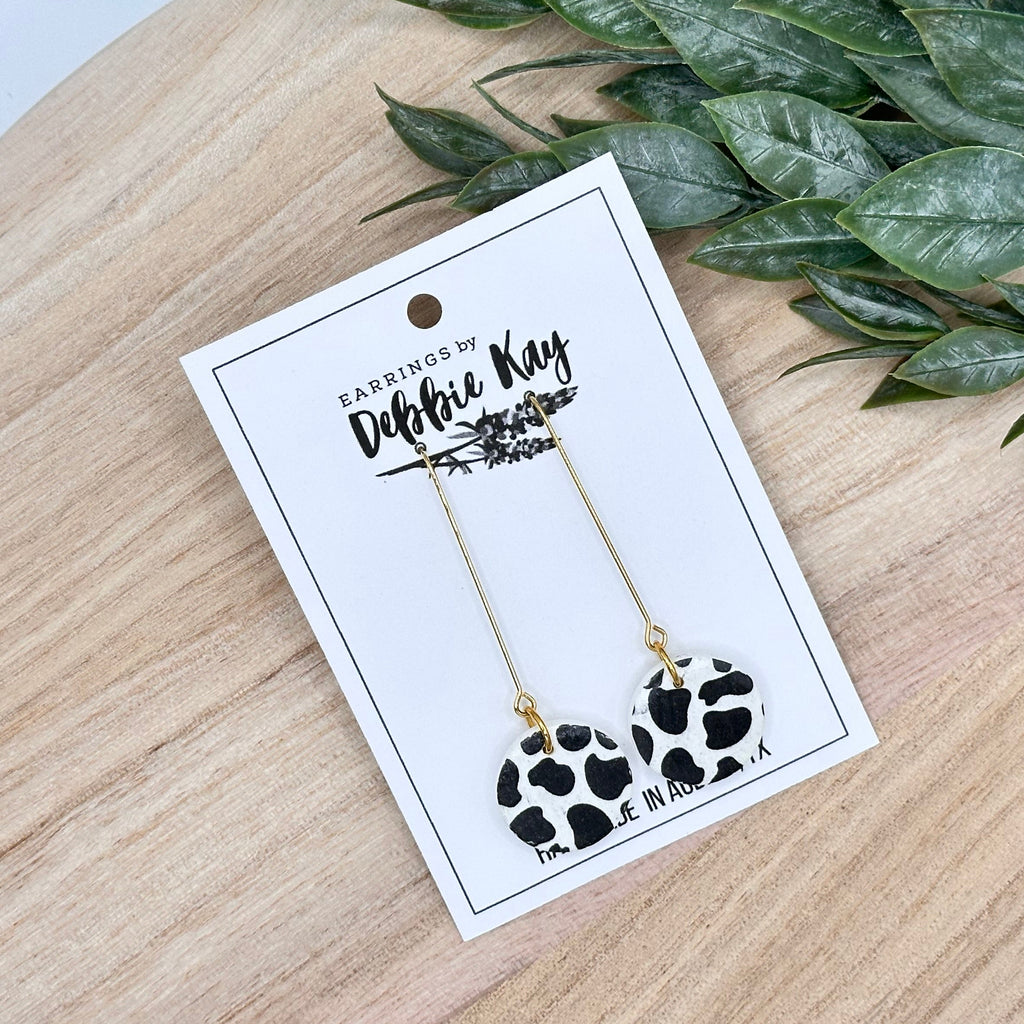 Cow Print Dangles