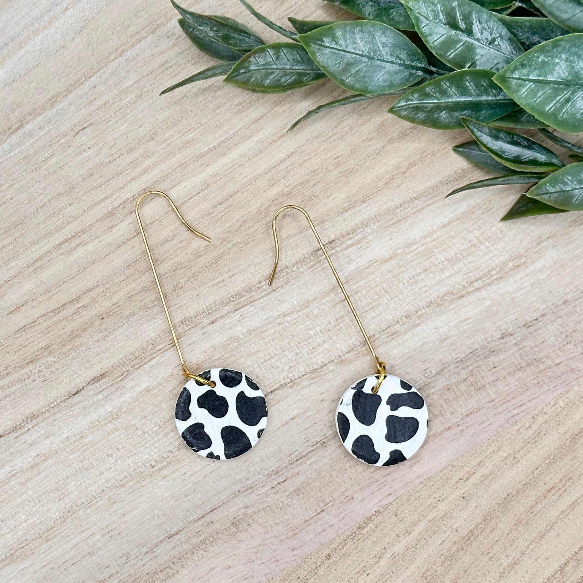 Cow Print Dangles