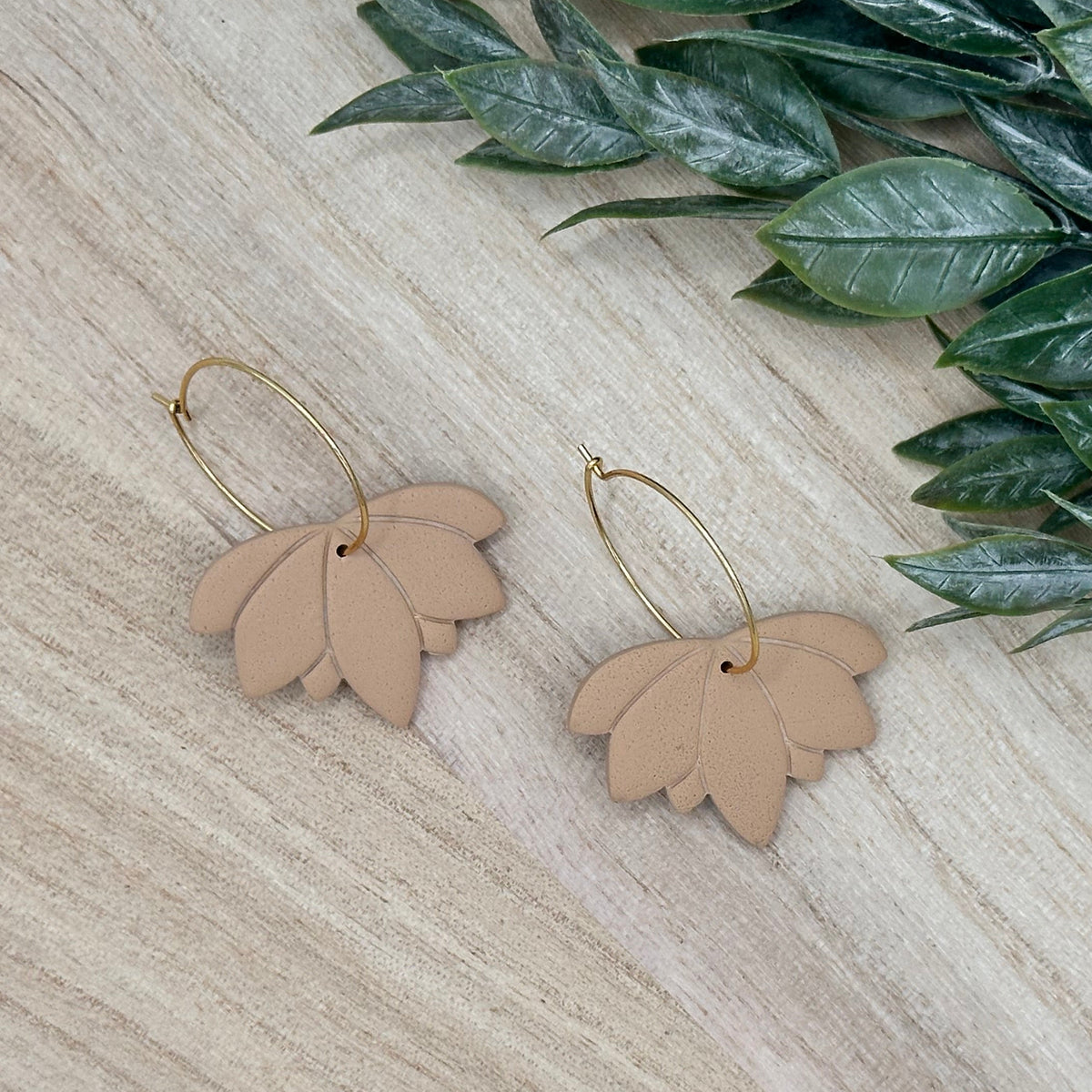 Lotus Blossom Dangle Hoops