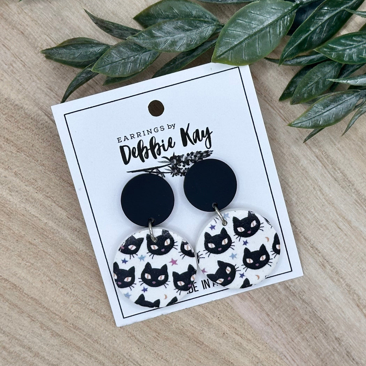 Black Cats Stud Dangles