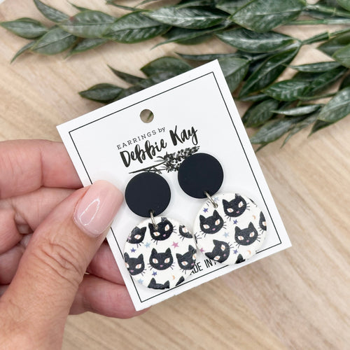 Black Cats Stud Dangles