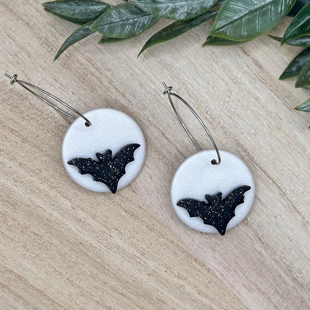 Moon & Bats Dangle Hoops