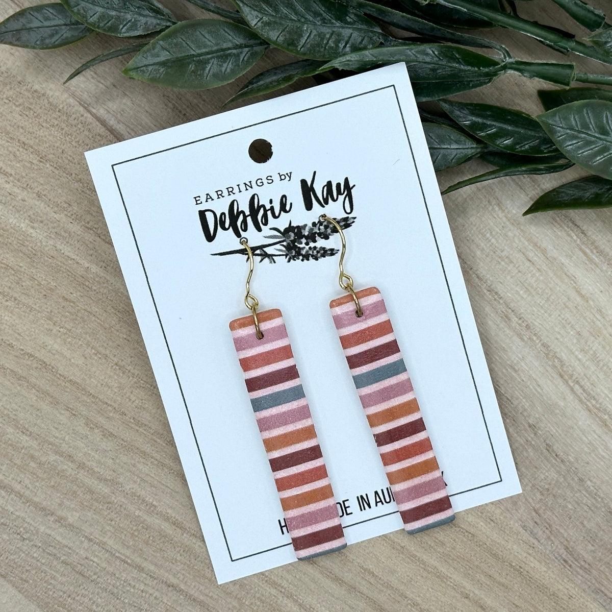 Fall Striped Bar Earrings